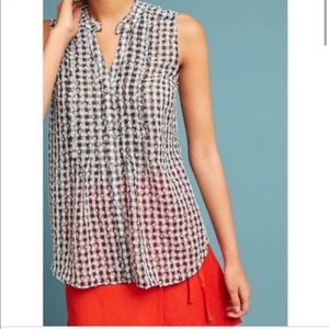 Anthro. | Maeve Gingham Sleeveless Blouse